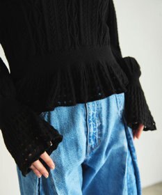 GRACE CONTINENTAL レース編ルーズニットトップ