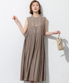 23区 【洗える】プリーツコンビ ワンピース モカ系