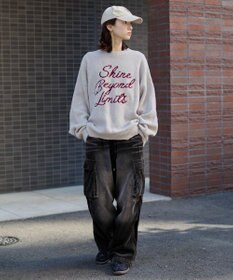 WEGO 【ユニセックス着用ITEM】ベロアモールグラフィックプルオーバー