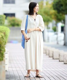 UNFILO リネンレーヨン スキッパー ワンピース