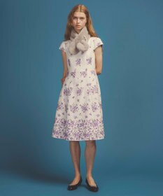 TOCCA 【ブローチ取り外し可】BOW RIBBON FURTIPPET ティペット