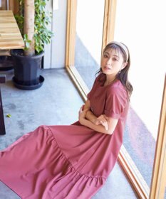 Tiaclasse 【洗える】ギャザーヘムフレアワンピース