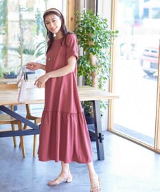 Tiaclasse 【洗える】ギャザーヘムフレアワンピース