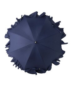 MOONBAT 【雑誌掲載 美人百花6月号】ランバン オン ブルー 晴雨兼用日傘 長傘 フレアフリル＆チャーム 遮光 遮熱 UV