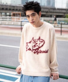 WEGO 【ユニセックス着用ITEM/MLサイズ展開】シャギーグラフィックプルオーバー