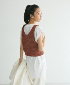 CRAFT STANDARD BOUTIQUE ワッフル編み短丈ニットベスト