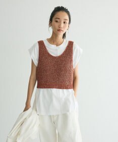 CRAFT STANDARD BOUTIQUE ワッフル編み短丈ニットベスト