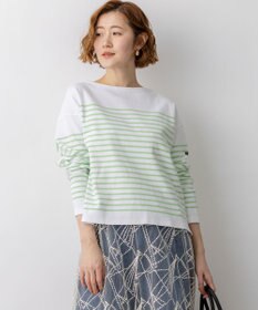 23区 Armo-lux パネルボーダー クロップド カットソー