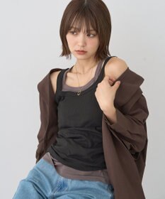 earth music&ecology 配色レイヤードタンクトップ