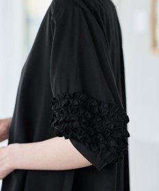 Tiaclasse L 【洗える】フリル付きパフスリーブチュニック