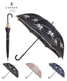 MOONBAT 【雨傘】ランバン オン ブルー (LANVIN en Bleu) リボン ハート ナイロンサテン 長傘