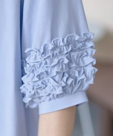 Tiaclasse L 【洗える】フリル付きパフスリーブチュニック