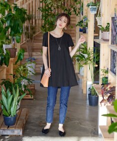 Tiaclasse L 【洗える】カットレースチュニックブラウス