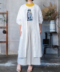 muuc 【2WAY】【上質なコットン100%生地】イラカ柄刺繍コットン 羽織り＆シャツワンピース