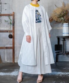 muuc 【2WAY】【上質なコットン100%生地】イラカ柄刺繍コットン 羽織り＆シャツワンピース