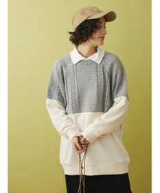 CRAFT STANDARD BOUTIQUE ニットドッキング裏毛プルオーバー