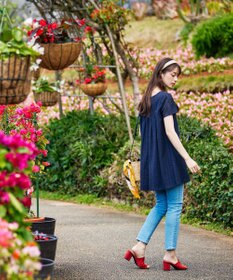 Tiaclasse L 【洗える】カットレースチュニックブラウス