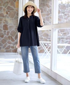 Tiaclasse L 【洗える】フリル付きパフスリーブチュニック