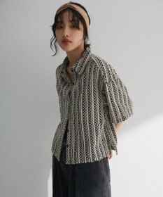 Green Parks インド綿 　衿付きレースシャツ