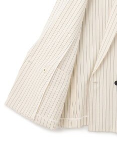 ICB L 【洗える】 LooseWeave ストライプ柄ダブルブレストジャケット