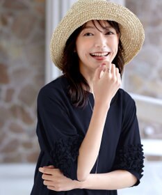 Tiaclasse L 【洗える】フリル付きパフスリーブチュニック