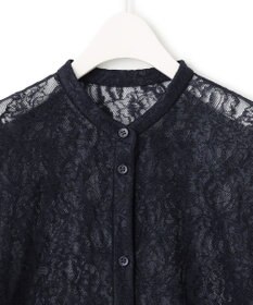 ICB 【洗える】ナイロンラッセルレース バンドカラーシャツ