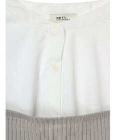 earth music&ecology ＳＥＴ２点ニットビスチェ＋ノーカラーシャツ