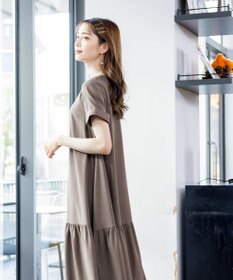 Tiaclasse 【洗える】ギャザーヘムフレアワンピース