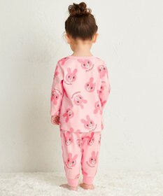 MIKI HOUSE HOT BISCUITS 【80-120cm】 キャビットフェイスプリント 腹巻き付き長袖パジャマ