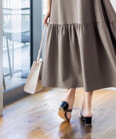 Tiaclasse 【洗える】ギャザーヘムフレアワンピース