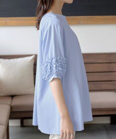 Tiaclasse L 【洗える】フリル付きパフスリーブチュニック