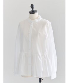 Te chichi パール釦スタンドフリルペプラムブラウス