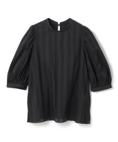 UNFILO ストライプレース 2WAY パフスリーブブラウス