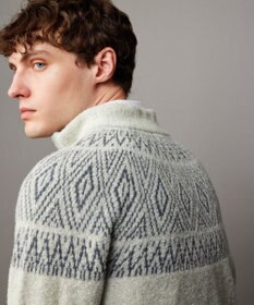 JOSEPH ABBOUD 【インポート素材/ふわふわ】ブークレー  ハイネック  ジップ プルオーバー ニット