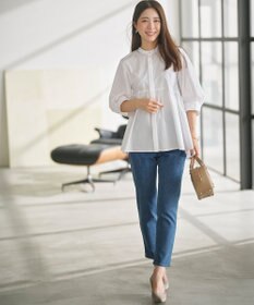 組曲 L 【WEB限定】コンパクトシャーティング ペプラムブラウス