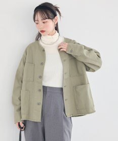 earth music&ecology 【綿100％】ノーカラーカバーオール