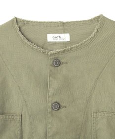 earth music&ecology 【綿100％】ノーカラーカバーオール