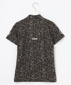 PW CIRCULUS 【WOMEN】【ストレッチ/UVケア】アニマルプリント ロゴ モックネック シャツ