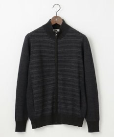 JOSEPH ABBOUD 【キングサイズ・洗える/軽い】シェニールヤーンジャカード ジップ ブルゾン