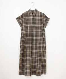 J.PRESS LADIES コットンリネン Light マドラスチェック シャツ ワンピース
