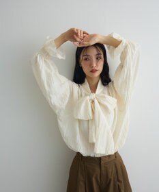 Green Parks ボウタイリボンブラウス