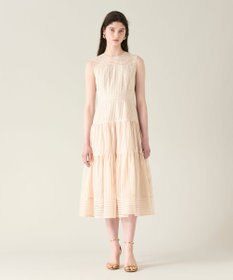 GRACE CONTINENTAL ストライプレースフレアドレス