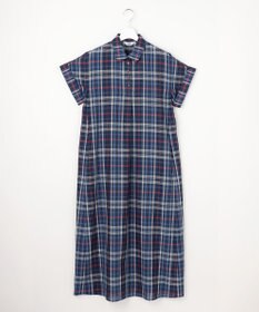 J.PRESS LADIES コットンリネン Light マドラスチェック シャツ ワンピース