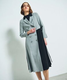 GRACE CONTINENTAL ウールタッチバイカラードレス