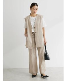 Green Parks 綿麻混シングルミディ丈ベスト