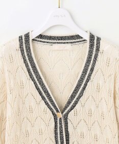 ANY SIS 【洗える】透かし編みニット カーディガン