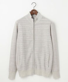 JOSEPH ABBOUD 【キングサイズ・洗える/軽い】シェニールヤーンジャカード ジップ ブルゾン