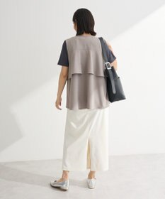 Green Parks イージーケアバックフリルジレ