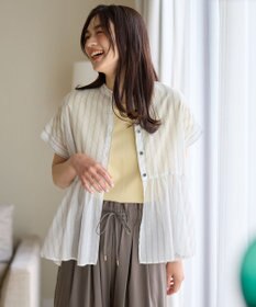 ANY L 半袖ティアードブラウス