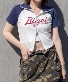 WEGO ダブルジップワッペンロゴラグランT